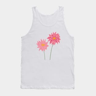 Coral Pink Gerbera in Colorist style Tank Top